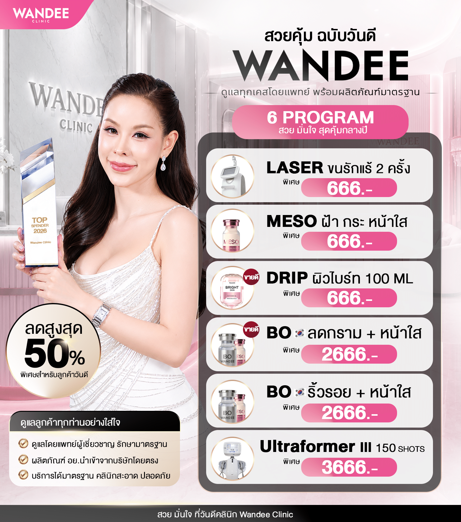 โปรโมชั่น 6.6 Wandee Clinic