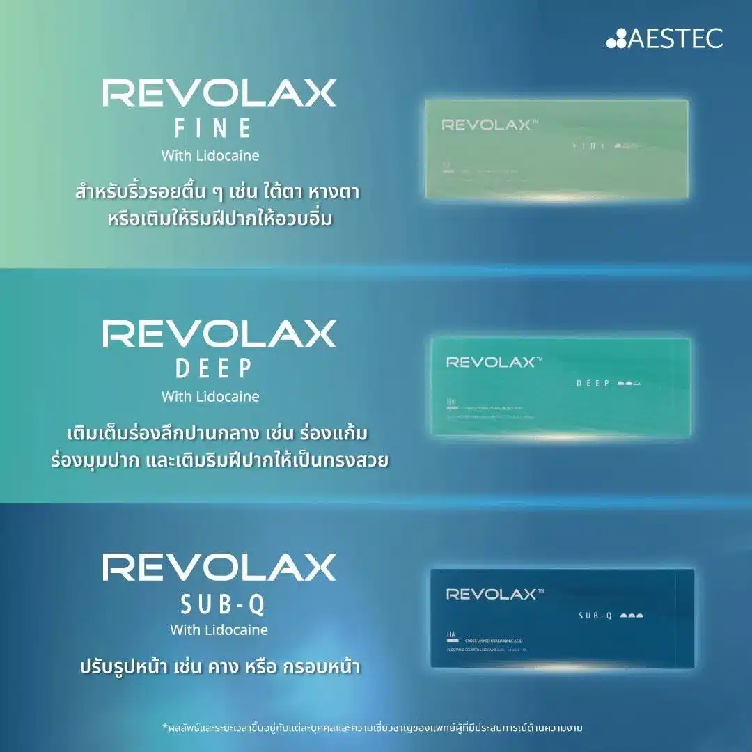 Revolax-Filler แต่ละรุ่นเติมบริเวณไหนได้บ้าง