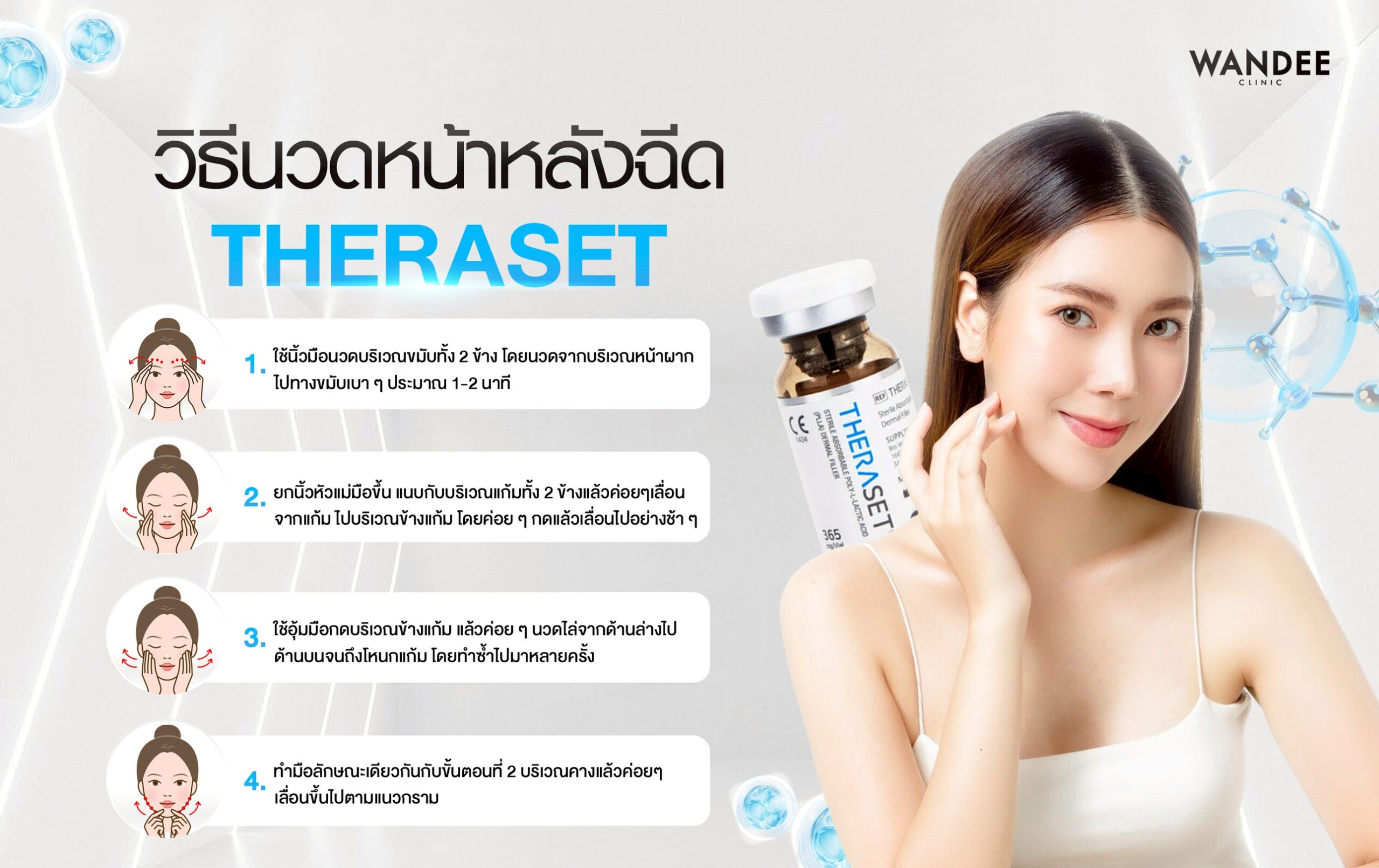 วิธีการนวดหน้าหลังฉีด Theraset